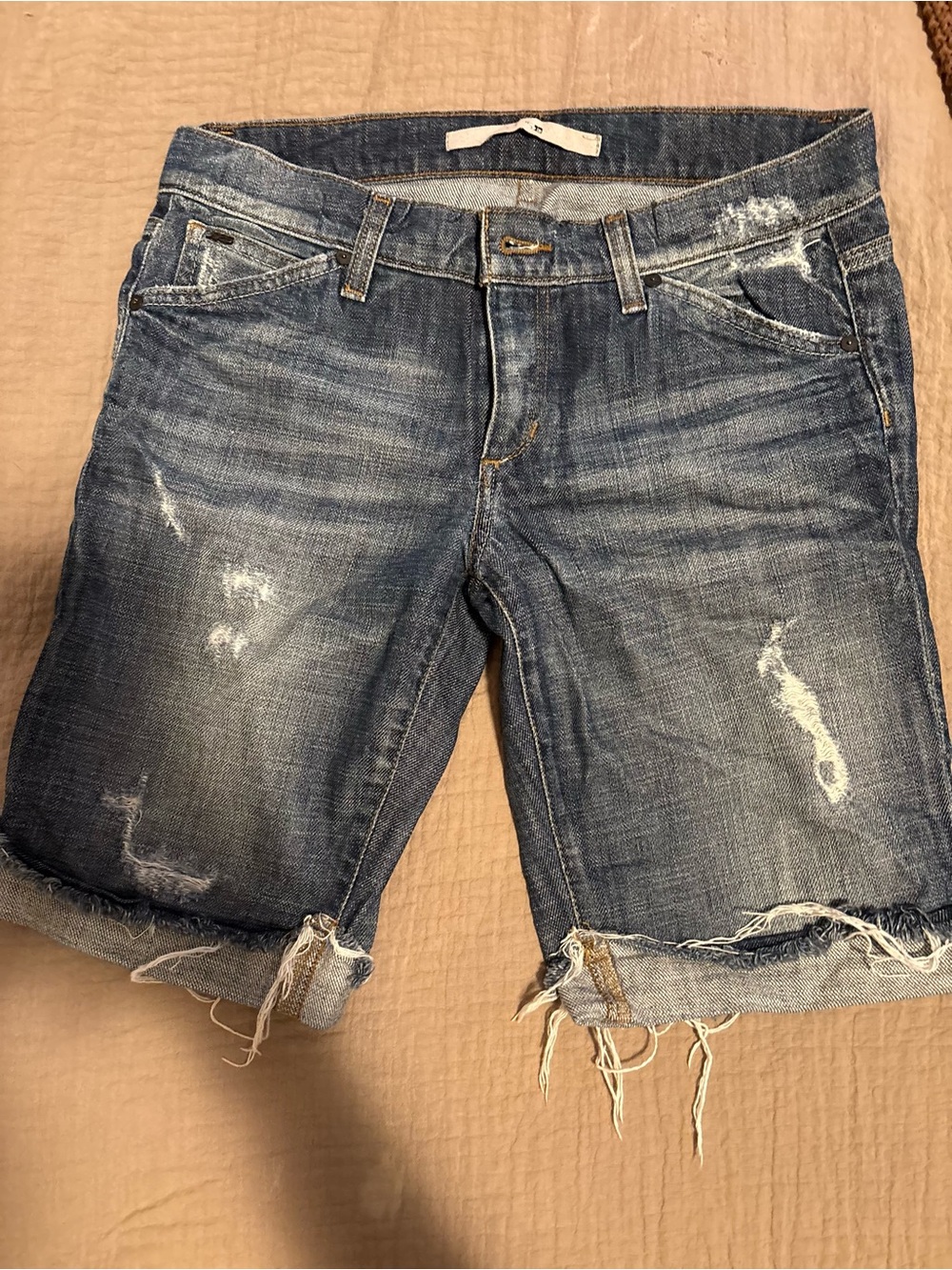 Joe's Jeans Distressed Dark Blue Denim Cutoff Shorts